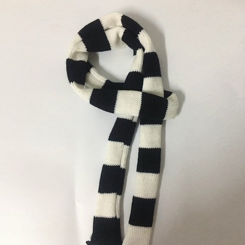 Y2K Punk Harajuku Style Striped Scarf Street Concave Knitted Slim Narrow Ribbon - Picture 21 of 31