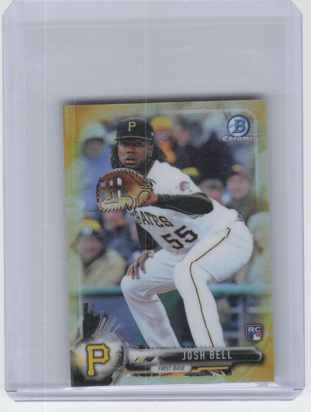 2017 Bowman Chrome Josh Bell #70 Mini Gold Refractor Rookie /50 