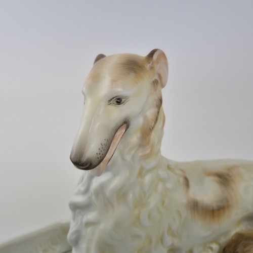 Herend Porcelain Hand Painted Figure Of A Borzoi Dog 30cm Long - 第 2/12 張圖片