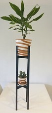 Plant Stand Pot  In Squared Leg 80cm Tall and 20wide In Ebony Black Hand Made Uk