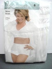 Underscore Nylon Briefs 3 Total White Panties Size 6 New In Package