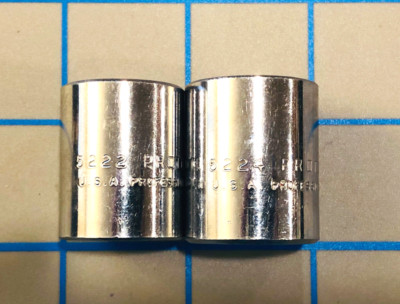 Proto Professional 3/8'' Drive 12pt  Shallow Socket Set 11/16-3/4'' 5222 5224 Vtg