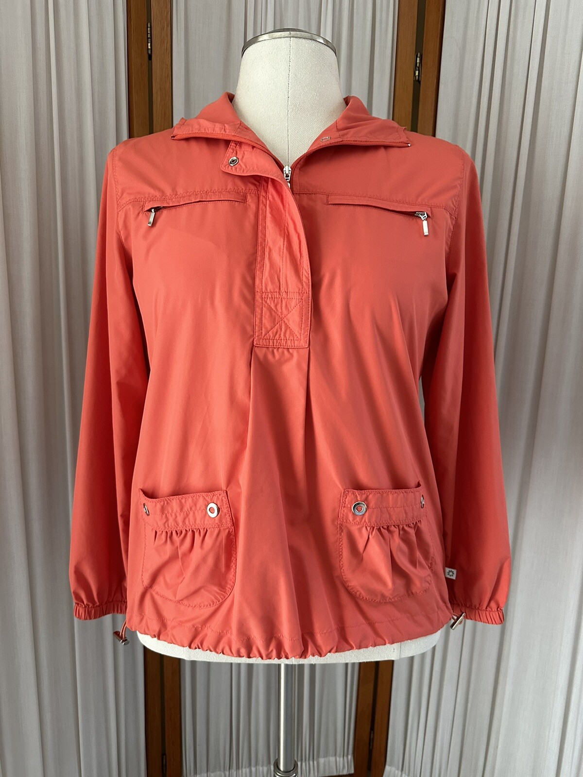Jacket Other By Chicos In Orange & White, Size: S