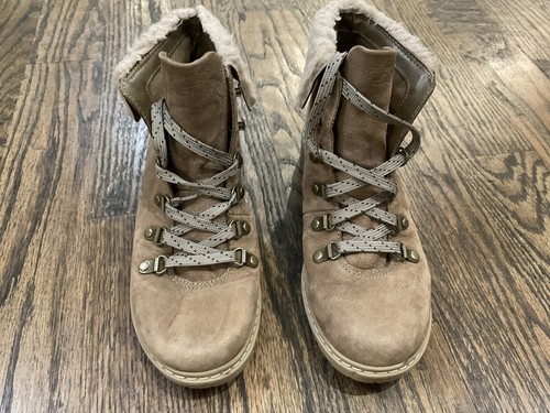 Bass Aubrey Beige Leather Retro Style Hiking Casual Fall Winter Boots Women's 6M - Picture 8 of 17