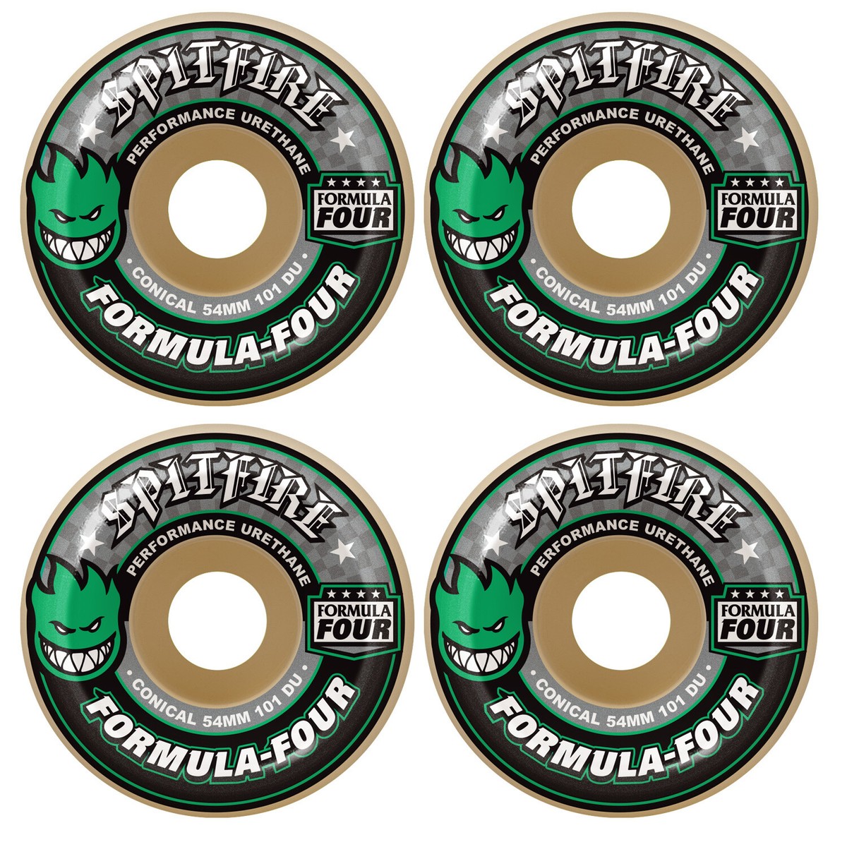 Spitfire Skateboard Wheels F4 101A Conical 54mm Formula Four