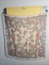 Paisley Scarf Pure Silk Top Hit Fashion Baar  Beards Japan Black Pink Gray Vtg