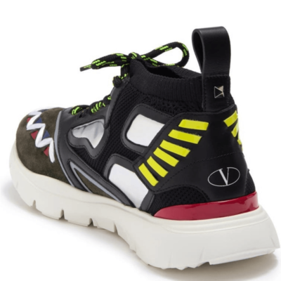 Valentino Garavani geo design leather overlay mesh  display picture 3