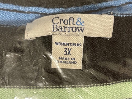CROFT & BARROW Multicolor Long Sleeve V Neck Striped Sweater Women's Size 3X NWT - Picture 10 of 14