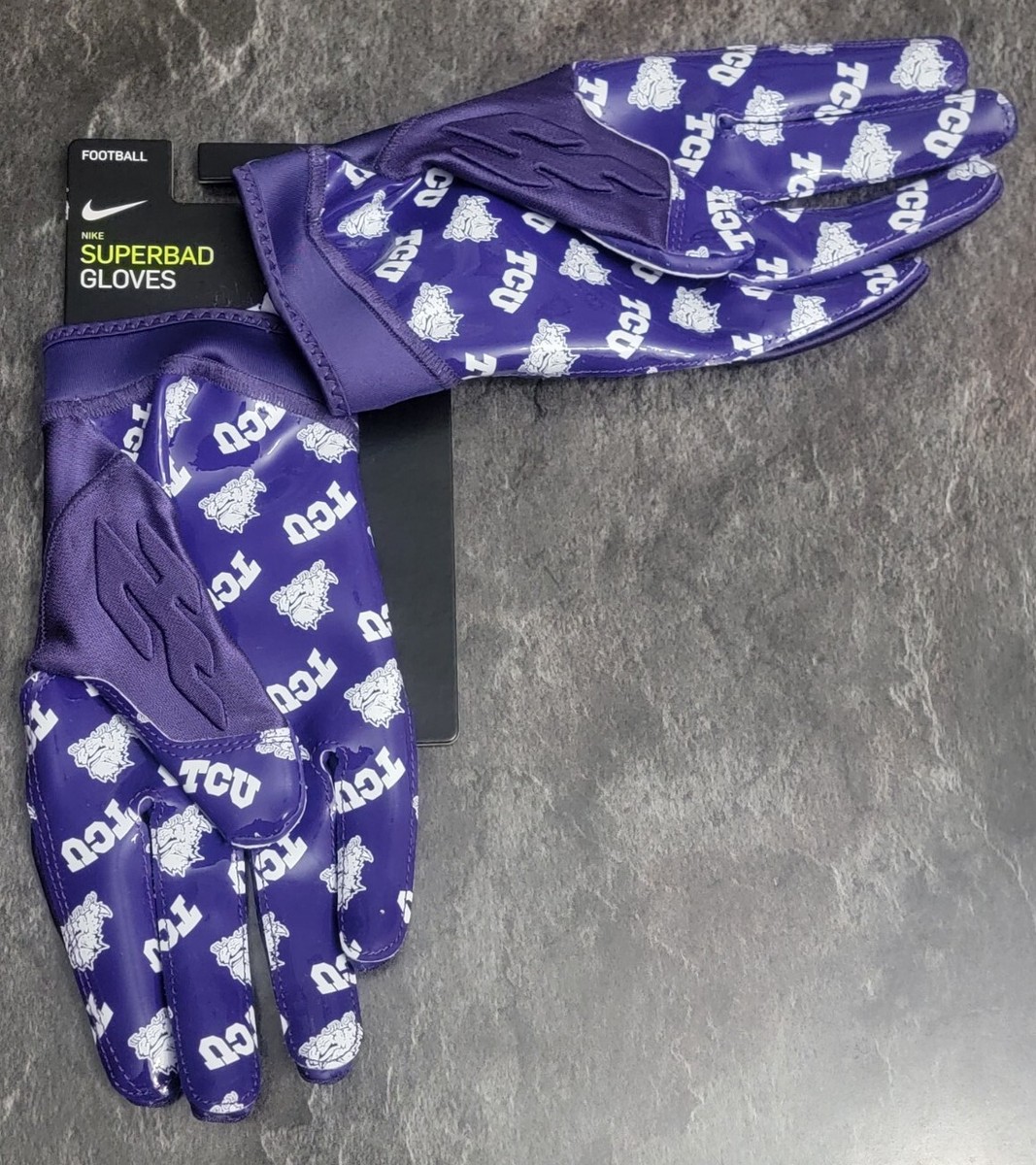 Nike Superbad 6.0 TCU Horned Frogs PE Football Gloves Size XXXL