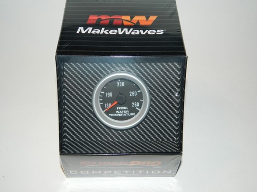 NEW SUPERPRO COMPETITION 2 1/16" WATER TEMPERATURE GAUGE w/ SENDER 100-280 Black - Picture 3 of 7