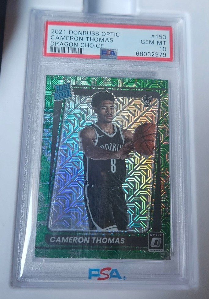 2021-22 PANINI DONRUSS OPTIC  #153 CAMERON THOMAS DRAGON CHOICE  PSA 10 SSP RARE