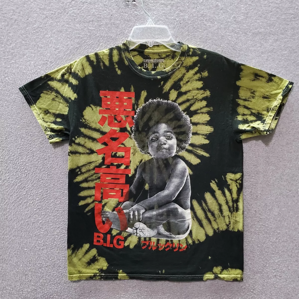 The Notorious Big Men T-Shirt Medium Black Tie Dye Biggie Baby Short Sleeve Tee