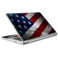 Skins for Acer Chromebook R-13 Decals wrap American Flag distressed wave