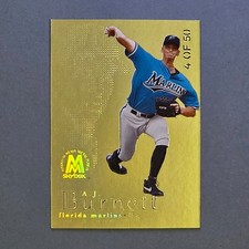 1999 Skybox Molten Metal Fusion #14F A.J. Burnett RC - Titanium #d/50 Marlins