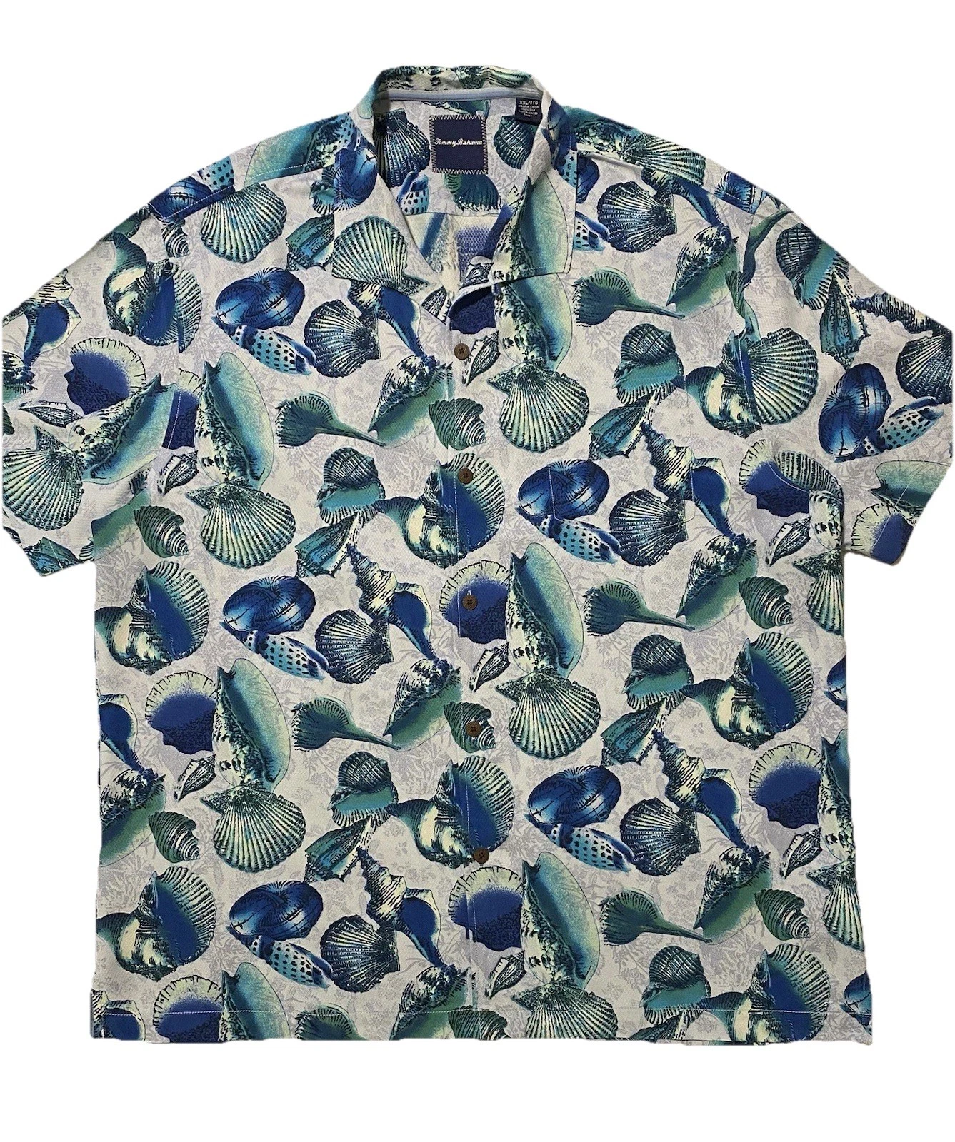 Tommy Bahama Corals & Shells Loop Collar 100% Silk Men Hawaiian Shirt Sz XXL EUC
Opens in a new wind