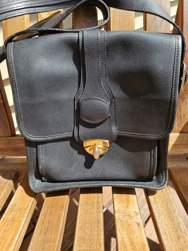 VTG Joseph Daniel New York Genuine Leather Black Crossbody purse Made In USA - Picture 2 of 6