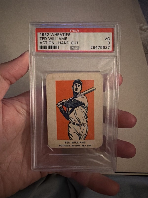 1952 Wheaties TED WILLIAMS Action PSA 3 VG Hand Cut Boston Red Sox Rare