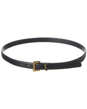 Saint Laurent Ysl Cintura Leather Belt Women's Black 80