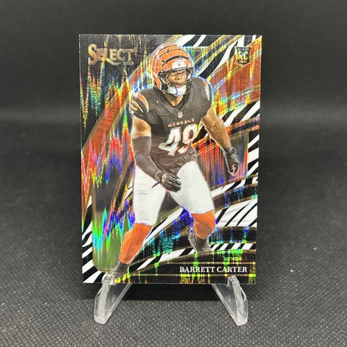 2025 Panini Select Barrett Carter Rookie Club Level Zebra #258 Bengals