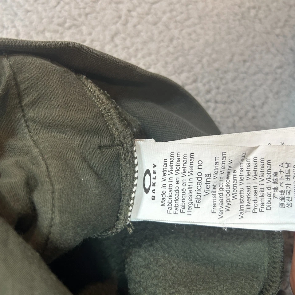Moletom Oakley com capuz masculino XL verde zíper completo suéter soletrar oliva escura - Imagem 4 de 4