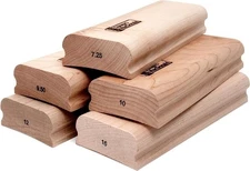 StewMac 8"-Length Wooden Radius Sanding Blocks - Set of 5 Essential Radii