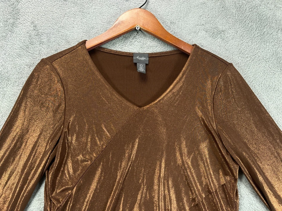Blusa Camisa Blusa Chicos Travelers Talla 0 Tops Mujer Pequeña Bronce Top Cobre en Niveles Foto 2 de 4