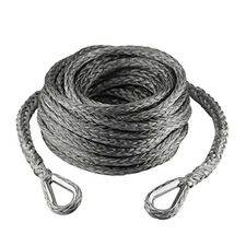  Synthetic Winch Extension Rope 26,500 Lbs for Off Road 3/8 Inch x 50 Feet Gray