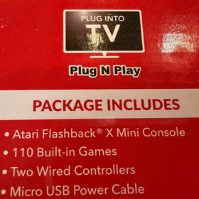 Atari Flashback X HDMI Console with 110 Built-in Games with 2 Joysticks - Tested