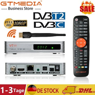 Digital DVB-C Kabel TV Receiver DVB-T/T2 TV Receiver FullHD HDMI-Kabel +USB WLAN