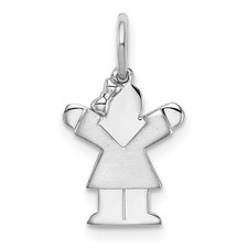 14k White Mini Girl Love Charm Pendant