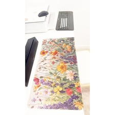 Watercolor Flower Meadow Large Gaming Mouse Pad 23.6"x11.5" Non-Slip Desk Mat