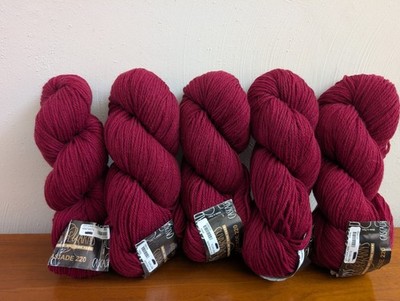 Lot Of 5 Cascade 220 8884 Claret Peruvian Highland Wool Yarn 