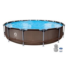 Summer Waves 12ft Round Frame Family Pool - 6056L | Outdoor Inflatable Pool