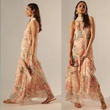 Anthropologie Verb Pallavi Singhee Crochet Whimsy Maxi Dress XS Ruffles