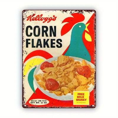 Blechschild Kellogs Cornflakes Werbeschild Retro Vintage 30x20cm TEL1322