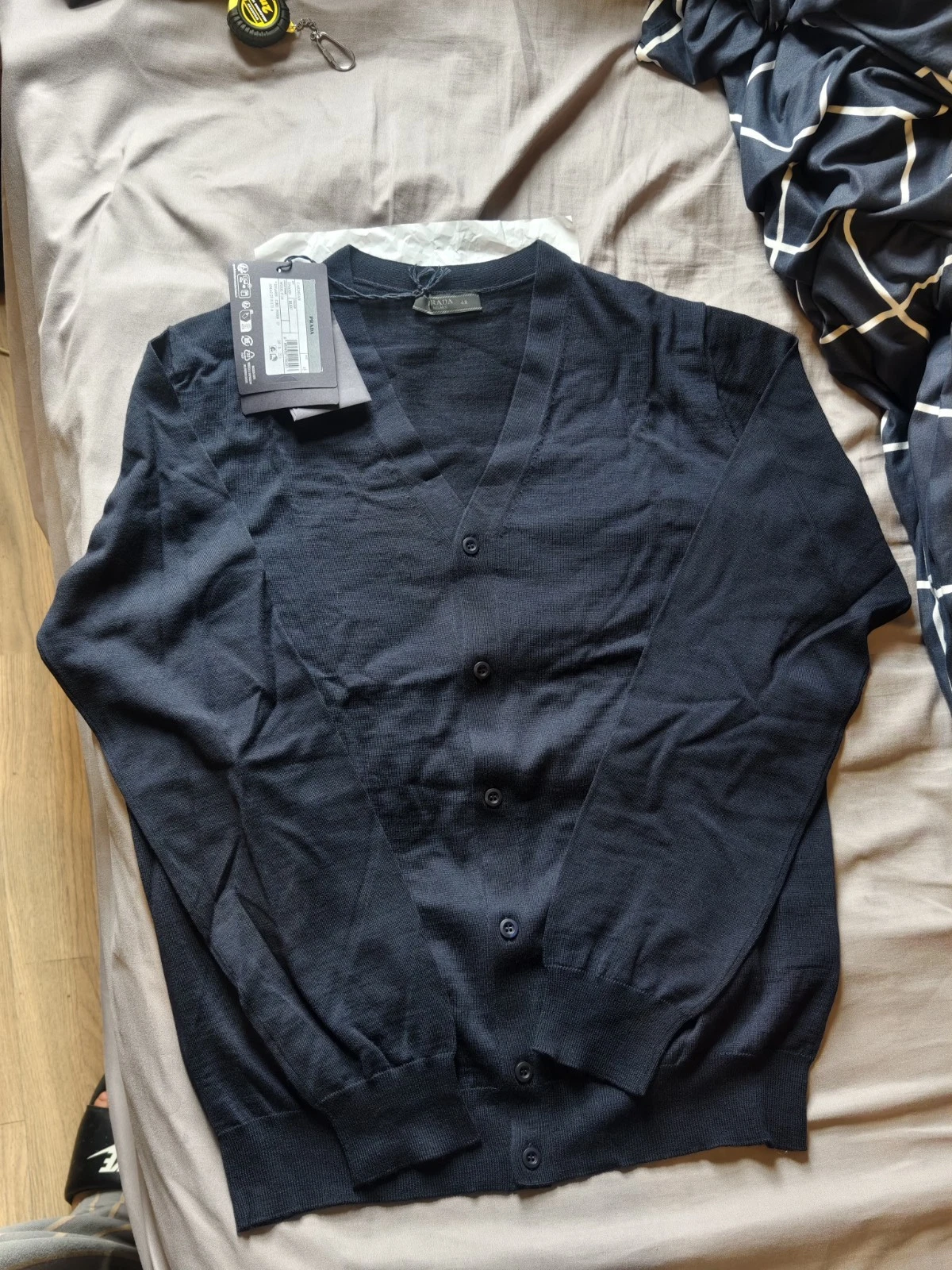 Prada Men’s Navy Wool Knit Cardigan Italian Size 48 | Regular Fit
Opens in a new window or tab