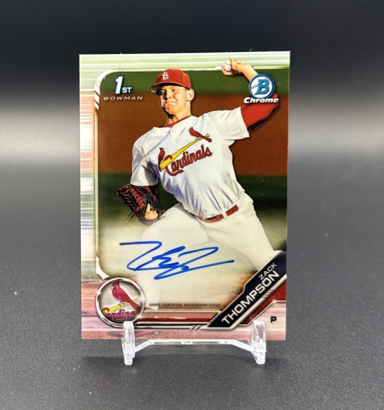 2019 Bowman Chrome 1st Prospect Autograph Zack Thompson St. Louis Cardinals
