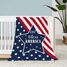 Patriotic Throw Blanket Baby Small 4th of July Memorial Day Fourth of July