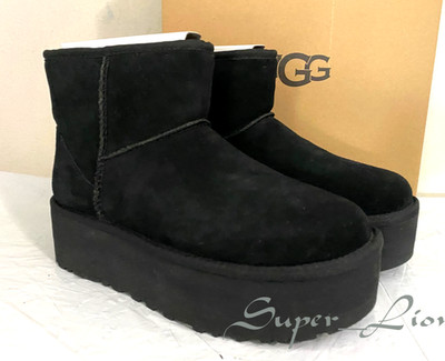 New AUTHENTIC UGG Women's Classic Mini Platform Boot 1134991 - SIZE 8 - BLACK