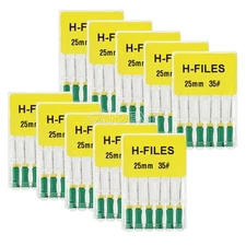 10-100 Packs Dental Endo Root Canal File H Files Stainless Steel Hand Use 25mm