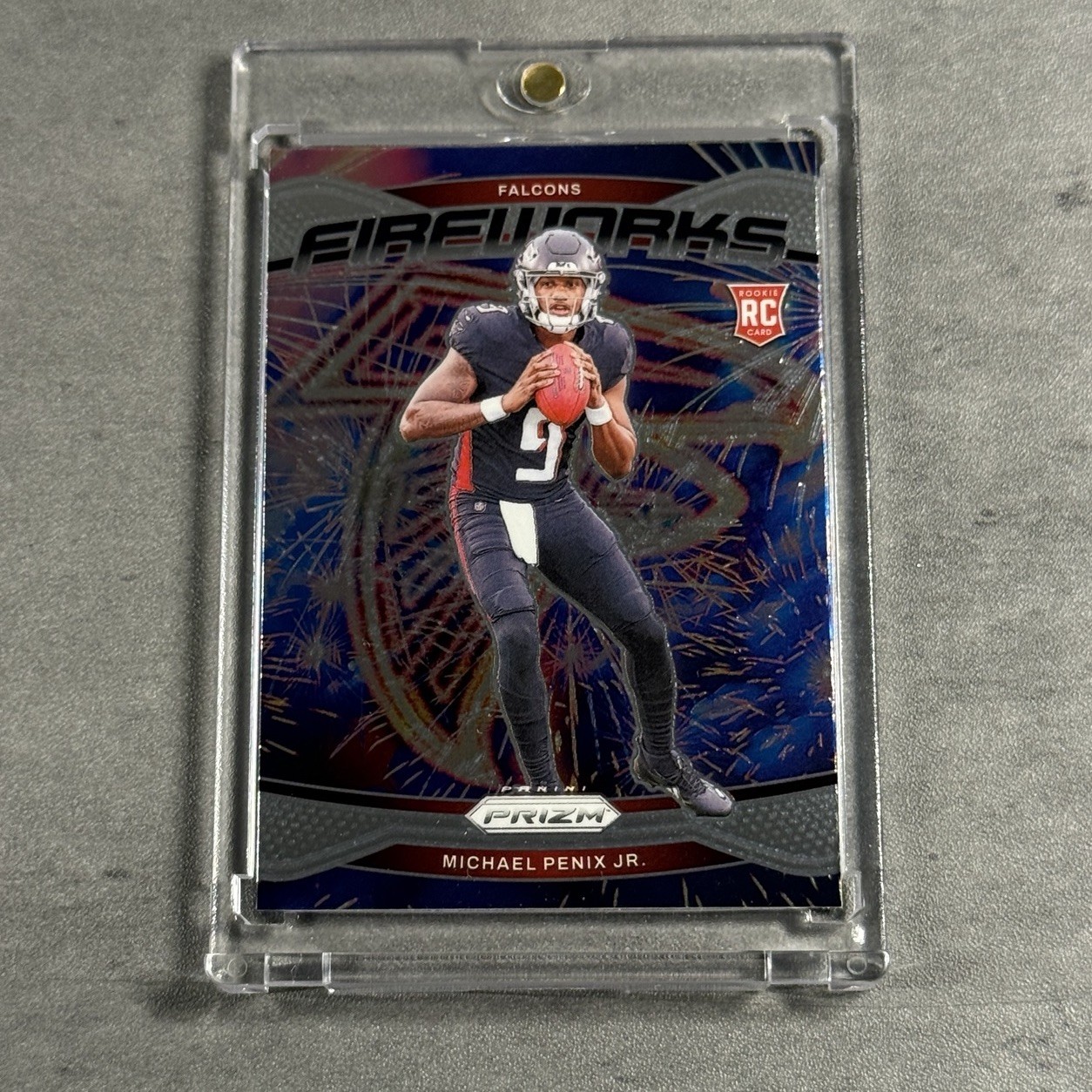 Michael Penix Jr Rookie 2024 Panini Prizm Fireworks Silver Base #16 (RC) Falcons