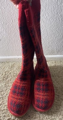 UGG women Red and Blue Patterned Boots