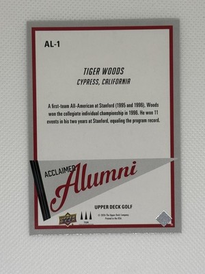 2026 Upper Deck Golf #AL-1 Tiger Woods Acclaimed Alumni