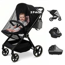 2 Pack Universal Baby Mosquito Net for Stroller Crib Bassinet Mesh Netting In...