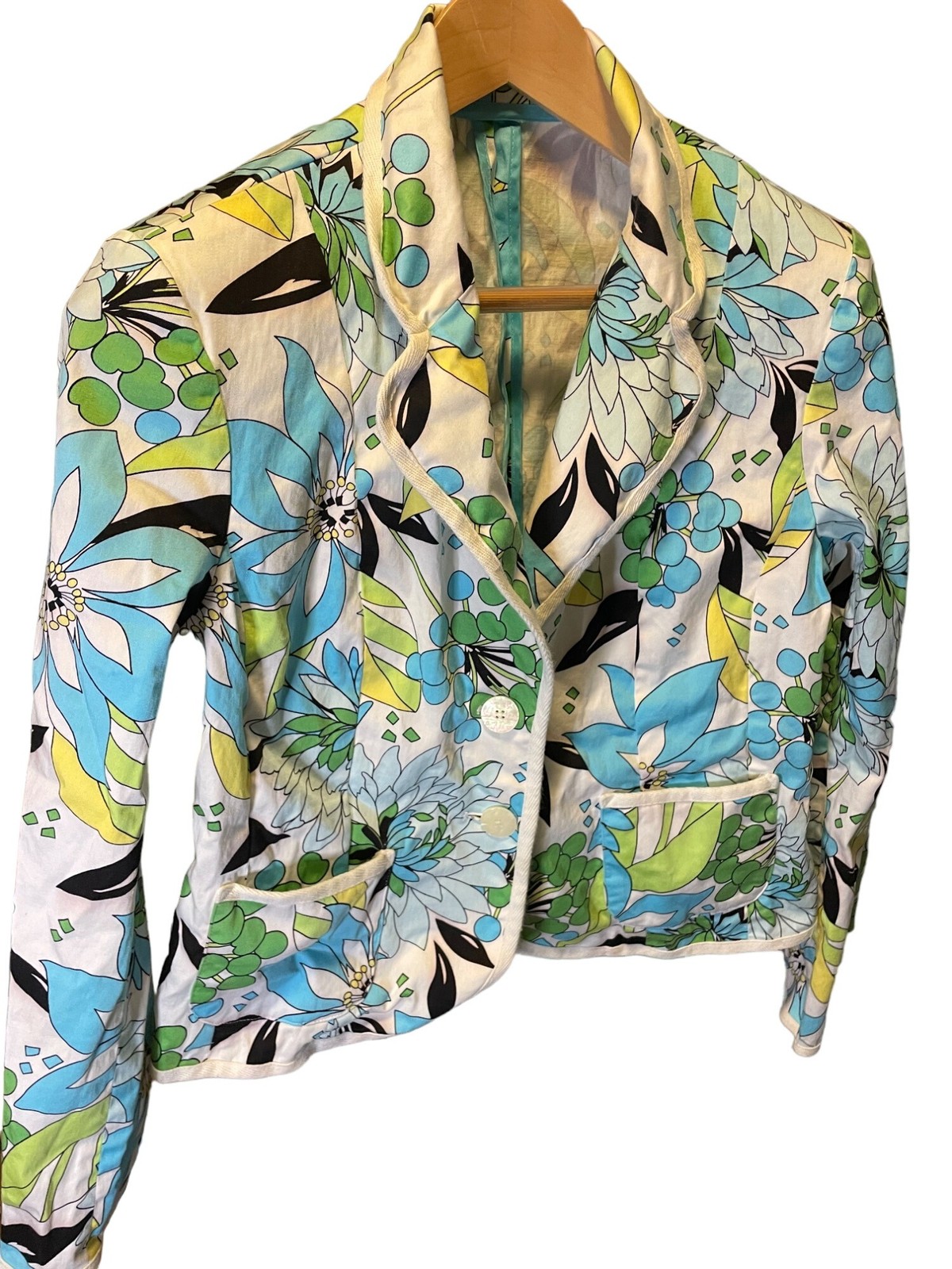 Colorful Patterned Fitted Buttoned Small Blazer A… - image 3