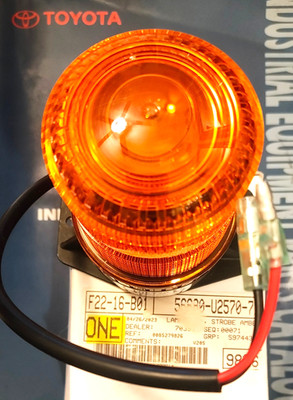 TOYOTA FORKLIFT 56680-U2570-71 LED Amber Strobe Beacon 12-80VDC OEM GENUINE PART