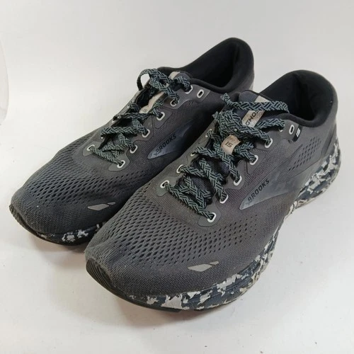 Men's Brooks Ghost 15 Running Shoes Size 12 Black Ebony Oyster Camo