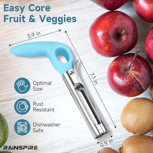 Rainspire Apple Corer Tool Stainless Steel Nonslip Handle Dishwasher Safe