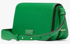 Kate Spade Liv Small Flap Crossbody Bag Green Leather Purse KJ911 NWT $348 F