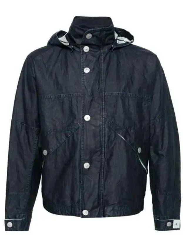 Giacca con cappuccio Stone Island Marina in lino grezzo placcato 8015418X1 V0027 133074865